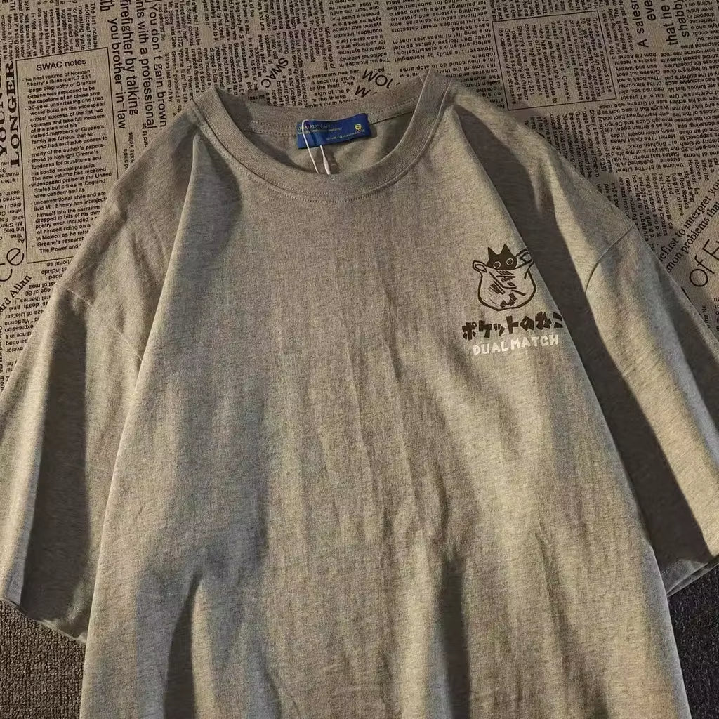camiseta unisex de manga corta con dibujos japoneses