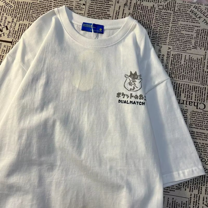 camiseta unisex de manga corta con dibujos japoneses