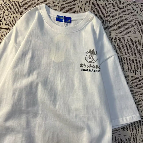 camiseta unisex de manga corta con dibujos japoneses