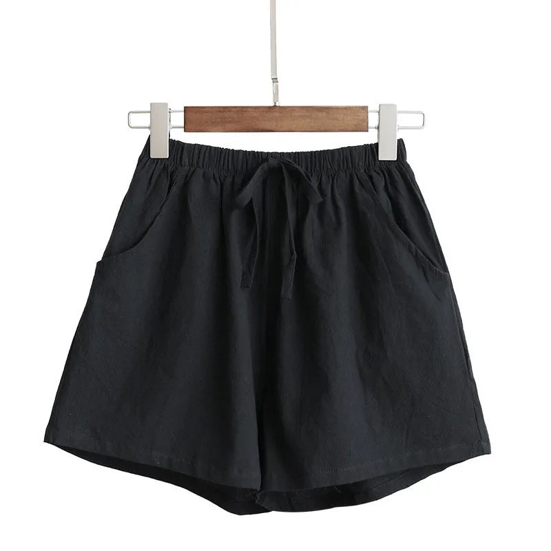 Pantalones de lino cortos para mujer 