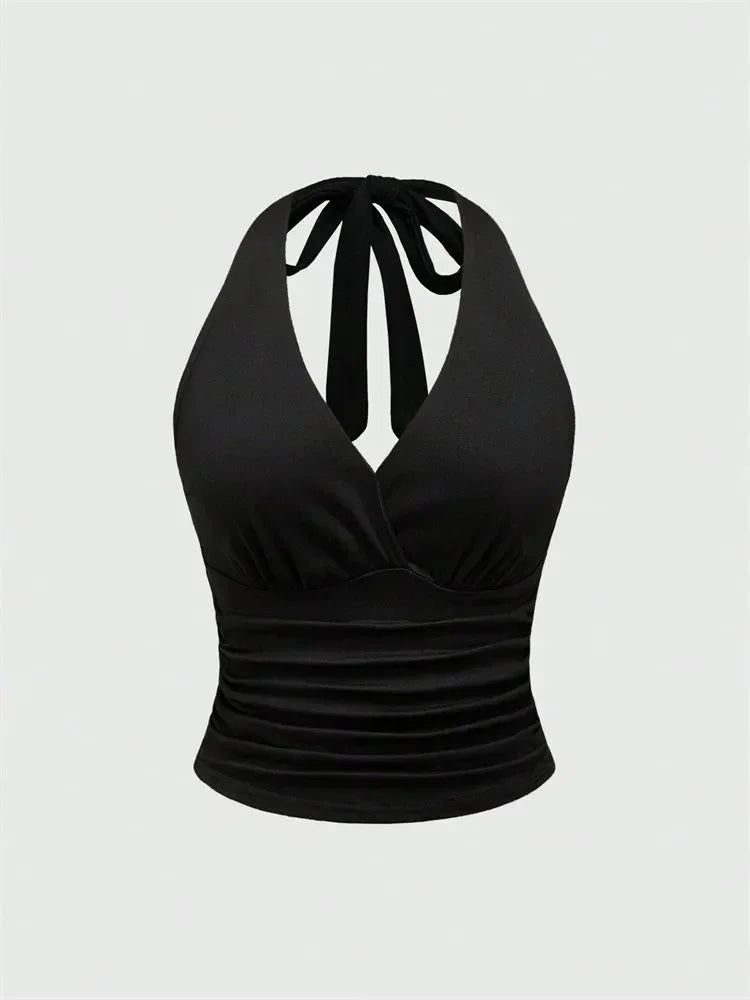 Crop top con cuello en V