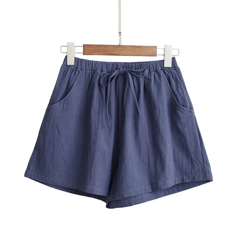 Pantalones de lino cortos para mujer 