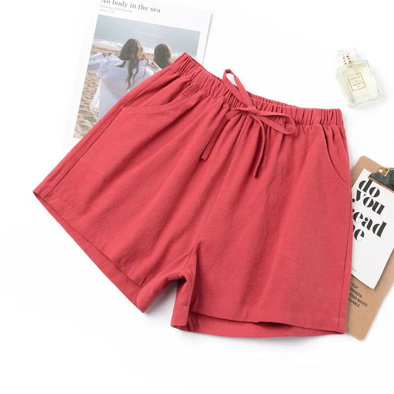 Pantalones de lino cortos para mujer 