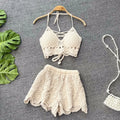 Conjunto de Punto para Mujer – Top de Tirantes y Pantalón Corto | Estilo Verano
