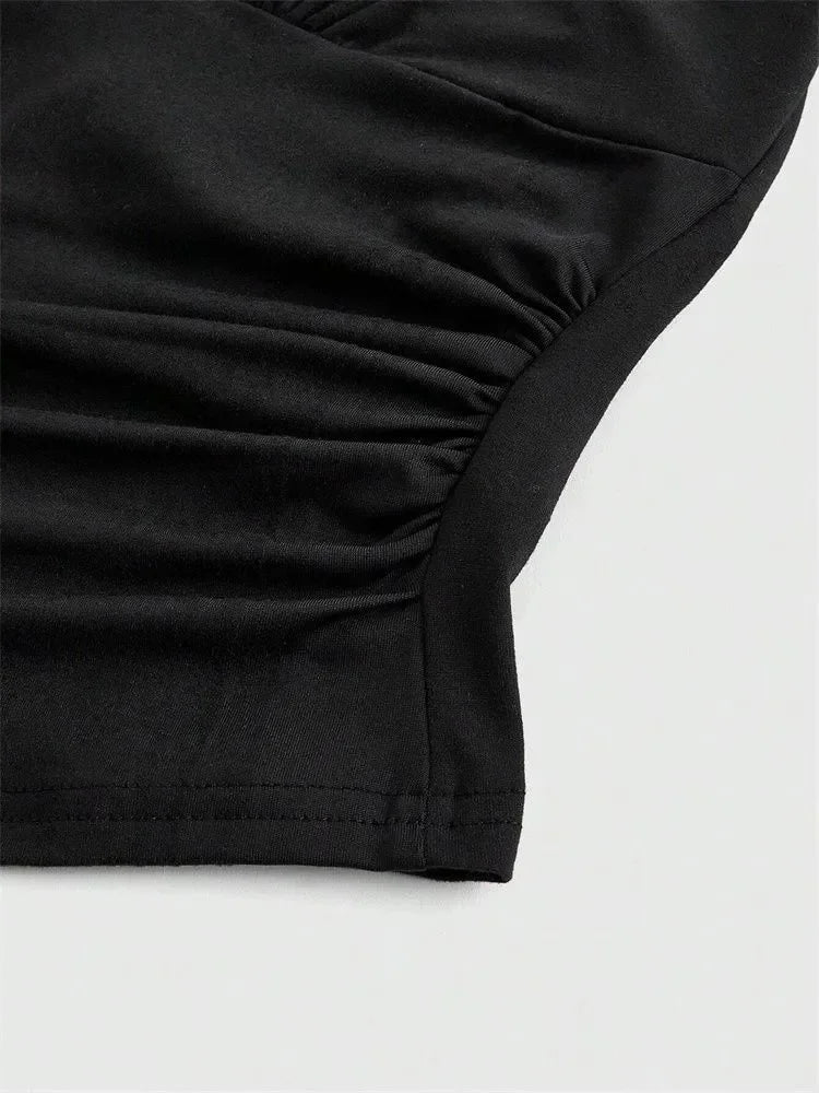 Crop top con cuello en V
