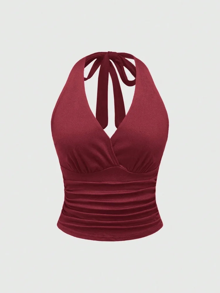 Crop top con cuello en V