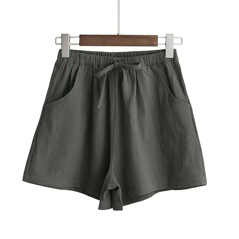 Pantalones de lino cortos para mujer 