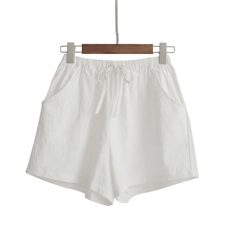 Pantalones de lino cortos para mujer 