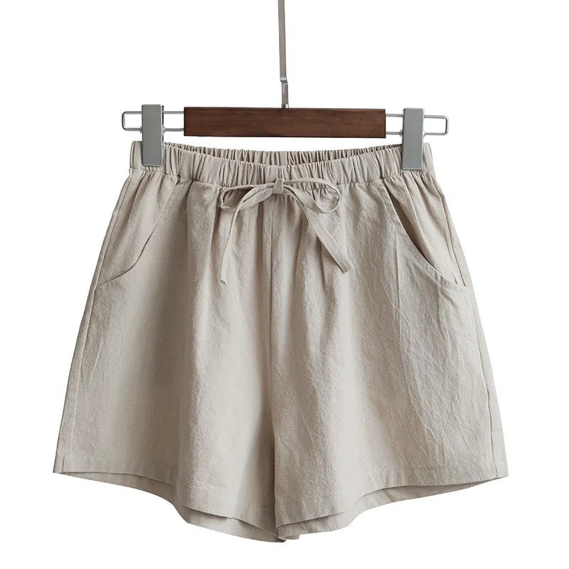 Pantalones de lino cortos para mujer 