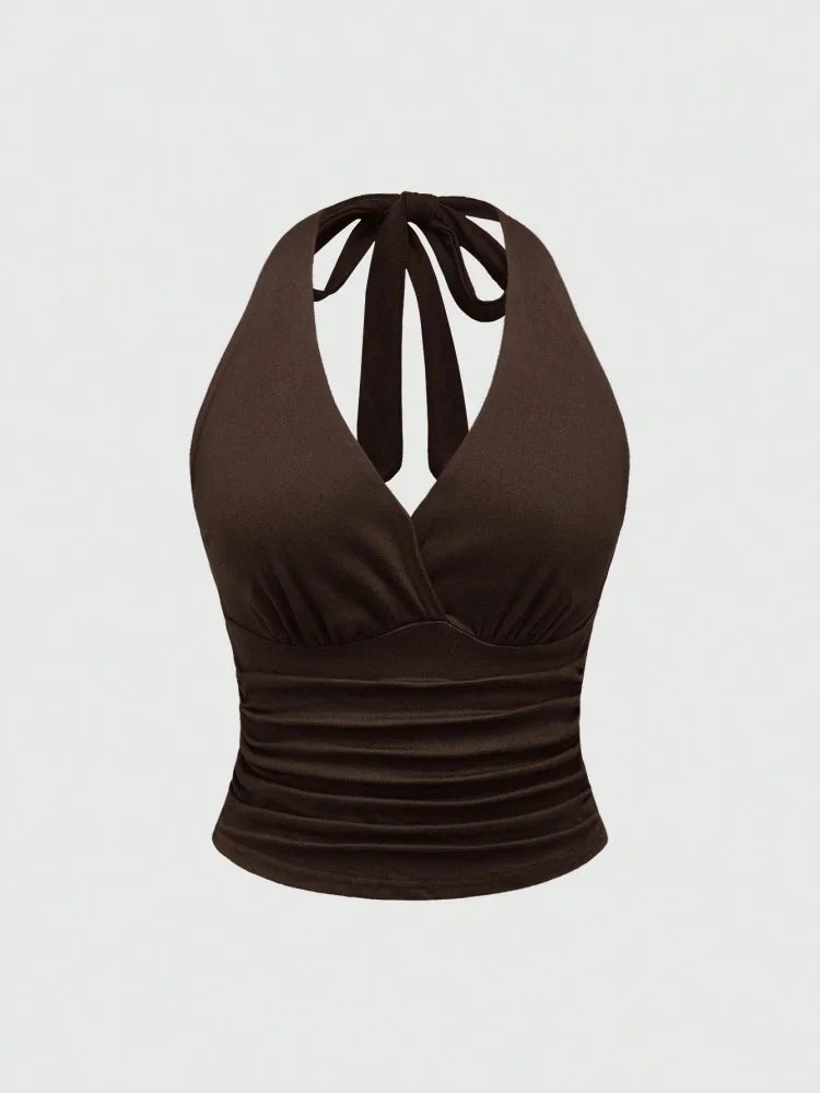 Crop top con cuello en V
