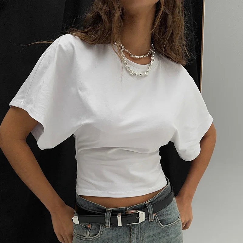 camiseta corta informal  de mujer 