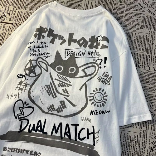 camiseta unisex de manga corta con dibujos japoneses